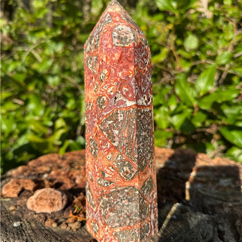 Leopard skin jasper tower - SEE VIDEO!